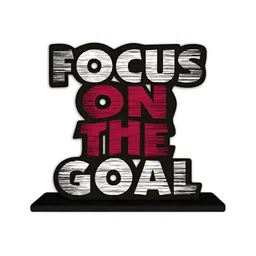 ArtVibes Grey & Maroon Quote Printed Wooden Table Showpiece image 5