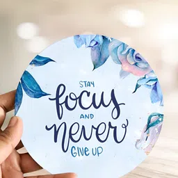 ArtVibes White Stay Focus Never Give Up Table Decor Wooden Showpiece image 4