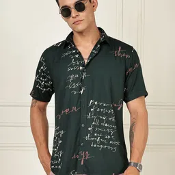 BS BLUE SQUAD Men India Slim Tailored Fit Typography Printed Spread Collar Casual Shirt-picture-21
