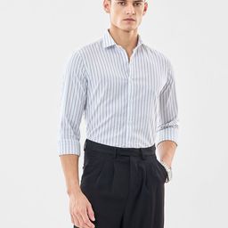 Snitch Slim Fit Vertical Striped Long Sleeves Shirt-picture-29