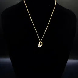 Saizen Letter D Gold-Plated Necklace image 2