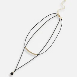 SOHI Silver-Plated Stone Studded Layered Pendant Chain image 3