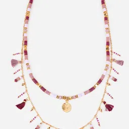 PRITA BY PRIYAASI Sequin Stack Beaded Charm Gold-Plated Necklace image 3