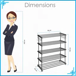 tnt the next trend Sturdy Premium Multipurpose Steel Shoe/Chappal/Book/Clothes Rack (5 Shelves) Metal Open Book Shelf image 2
