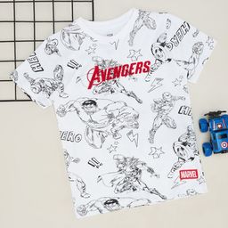 Pantaloons Junior Boys Avengers Graphic Printed Round Neck Cotton Oversized T-shirt-picture-9