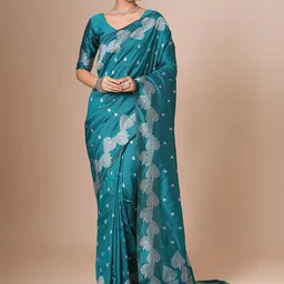 Mitera Ethnic Motifs Silk Blend Banarasi Saree image 1
