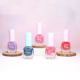 Whimsy Beauty Girls Funky Safe- Peel Off- Non Toxic & Water Based Nail Paint - 6 ml - Red image 3
