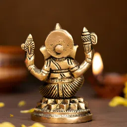 Ekhasa Gold-Toned Ganesh Idol Ganesha Showpiece image 4