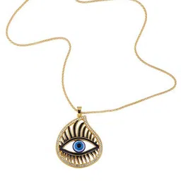 DESTINY JEWELS Stone Studded Evil Eye Pendant With Chain image 3