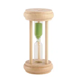 EXIM DECOR Green Solid Three Pillar 3 Minute Sand Timer Showpiece image 4