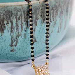 Opal Touch Gold-Plated Cubic Zirconia Studded Mangalsutra-picture-15