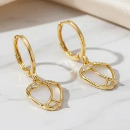 DIVASTRI Diamond Shaped Half Hoop Earrings-picture-20