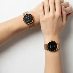 Nucleus Unisex Brass Dial & Stainless Steel Bracelet Style Straps Analogue Watch LBRBKBRSS image 4