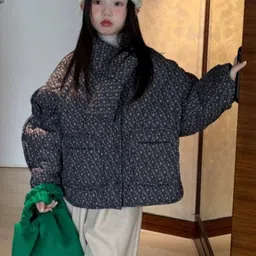 LULU & SKY Girls Floral Quilted Jacket image 2