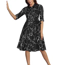 DressBerry Floral Print A-Line Dress image 4