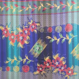 MAGNEITTA Floral Zari Pure Chiffon Designer Saree image 4