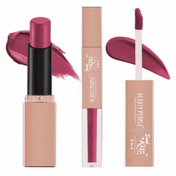 Beauty People Dual Kiss 2-In-1 Matte Liquid Lipstick- 3.8 g + 4 ml- Blush Nude-image-21