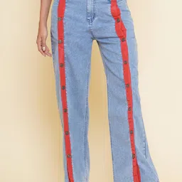 KATLINE Women Straight Fit High-Rise Jeans-image-52