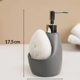 MARKET99 Grey Solid Ceramic Soap Dispenser image 5