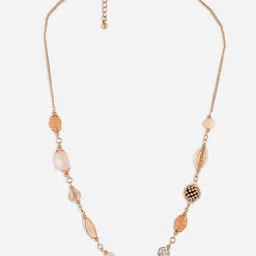 ToniQ Gold-Toned & Orange Gold-Plated Handcrafted Necklace image 3