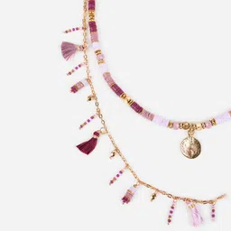 PRITA BY PRIYAASI Sequin Stack Beaded Charm Gold-Plated Necklace image 4