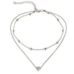 Jewels Galaxy 2Pcs Silver & Gold-Plated Layered Necklace image 3