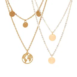 OOMPH Set Of 2 Gold-Plated Layered Necklace-picture-13