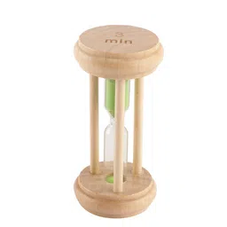 EXIM DECOR Green Solid Three Pillar 3 Minute Sand Timer Showpiece image 2