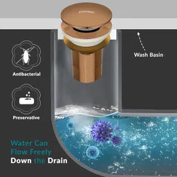 plantex Basin, Bathroom Sink, Bathtub Brass Pop-Up Strainer image 5