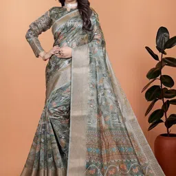 Aman's Impero Ethnic Motifs Silk Blend Handloom Saree image 2