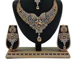 VATSALYA creation Gold-Plated Artificial Stone Studded Jewellery Set-picture-25