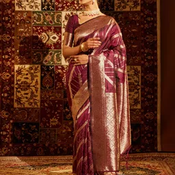 Kasee Striped Zari Banarasi Saree-picture-14
