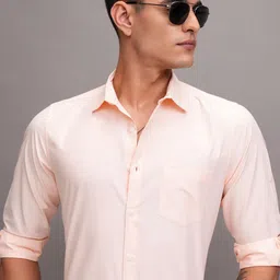 HIGHLANDER Men Cutaway Collar Solid Slim Fit Casual Shirt-picture-11