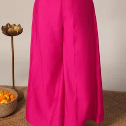 BAESD Girls Ethnic Motifs Embroidered Regular Thread Work Top with Palazzos image 3