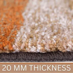 RADECOR Brown & Beige Striped Soft Fluffy Anti-Skid Bath Mat image 3