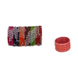 SOMIL Set Of 28 Stone-Studded Bangles-picture-12