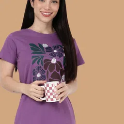 Kryptic Pack Of 2 Relaxed Fit Printed Cotton Lounge Tshirts image 2