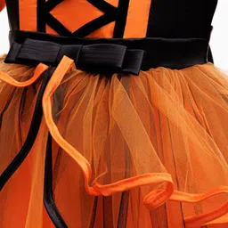 StyleCast x Revolte Colourblocked Puff Sleeve Layered Georgette Fit & Flare Midi Dress image 2