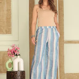 Aaheli Women Striped Flared Palazzos-picture-18