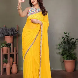 Nirmohi Fashion Women Pure Georgette Saree image 3
