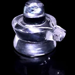 Navyaksh White Crystal Religious Small Shiv Ling Showpiece image 4