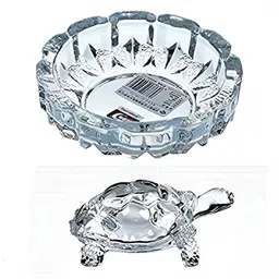 Navyaksh Transparent Glass Turtle Plate Decorative Showpiece image 3