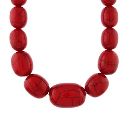 Bamboo Tree Jewels Red & Black Handcrafted Necklace image 4