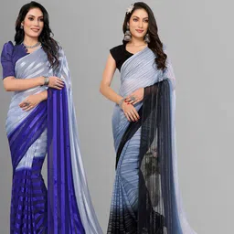 Moda Rapido Women Striped Satin Saree-image-85