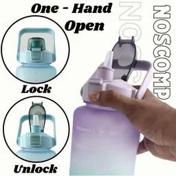 NOSCOMP Blue & Orange Single Plastic Solid Water Bottle-picture-34