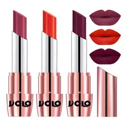 VOLO Set Of 3 Creme Matte Lipsticks - 3.5 g Each - Coral 638-Wine 639-Rose Pink 647 image 1