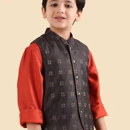 Fabindia Boys Woven Design Nehru Jackets image 3
