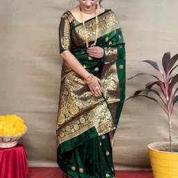 Vastravatika Ethnic Motifs Zari Kanjeevaram Saree-picture-21