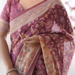 MAHARANI COUTURE Ethnic Motifs Pure Cotton Kanjeevaram Saree image 4