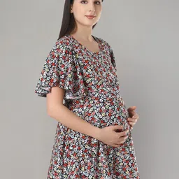 Zuvino Floral Print Bell Sleeve Longline Top image 4